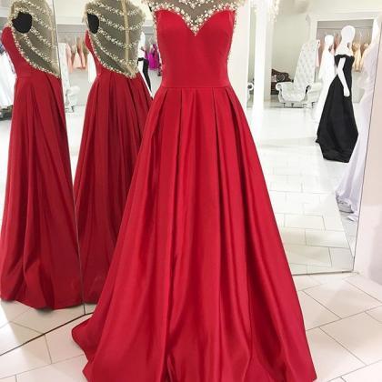 Wine Red Prom Dress, Burgundy Prom Dress, Crystal..