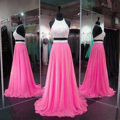 Pink Prom Dresses, Elegant Prom Dress, Floor..