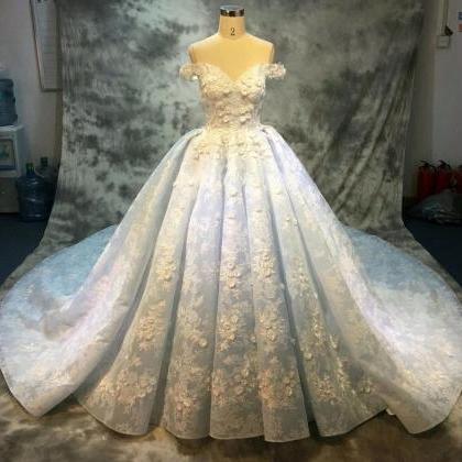 Off Shoulder Wedding Dress, Lace Wedding Dress,..