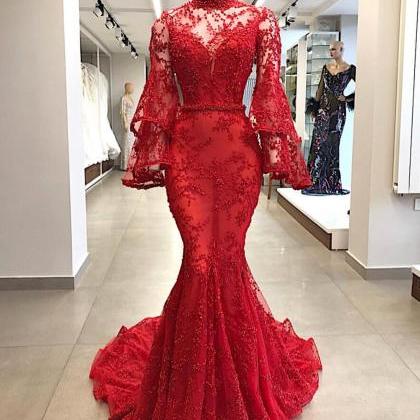 Red Prom Dresses, Mermaid Prom Dress, Abendkleider..