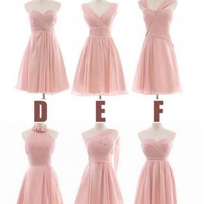 Pink Bridesmaid Dress, Short Brides..