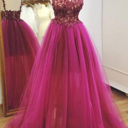 V Neck Prom Dress, Beaded Prom Dress, Pink Prom..