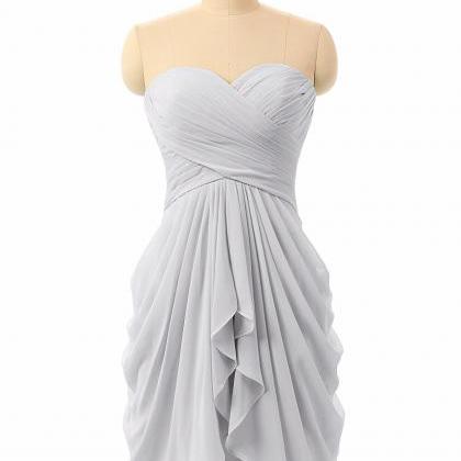Silver Bridesmaid Dress, Bridesmaid Dresses Short,..