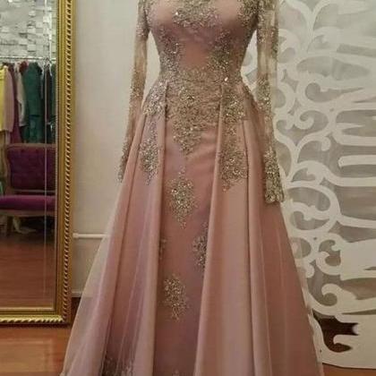 Elegant Prom Dress, Vintage Prom Dress, Dusty Pink..