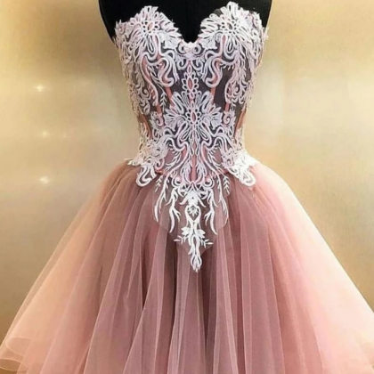 Lace Applique Prom Dress, Prom Dresses Short,..
