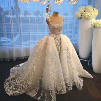Lace Applique Wedding Dress, Ball Gown Wedding..