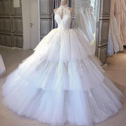 Vintage Wedding Dress, Tiered Wedding Dress, Lace..
