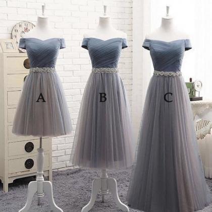 Gray Bridesmaid Dresses, Tulle Bridesmaid Dresses,..