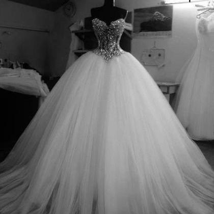 White Wedding Dress, Ball Gown Wedding Dresses,..