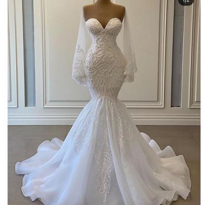 mermaid wedding dress, luxury weddi..