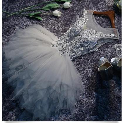 White Prom Dress, Lace Applique Prom Dresses,..
