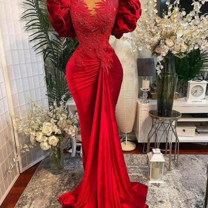 dubai fashion evening dress, red ev..