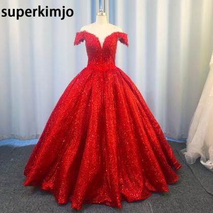 Red Prom Dresses, Ball Gown Prom Dress, Sparkly..