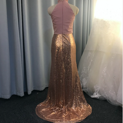 Rose Gold Bridesmaid Dress, Sparkly Bridesmaid..