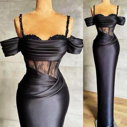 Modest Evening Dress, Black Evening Dresses,..