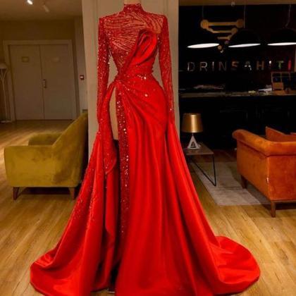 Red Prom Dresses, Long Sleeve Prom Dresses,..