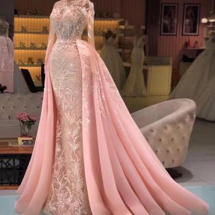 Detachable Skirt Prom Dress, Pink Prom Dresses,..