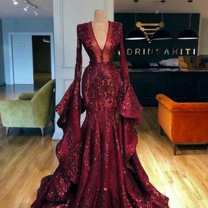 burgundy evening dress, luxury even..