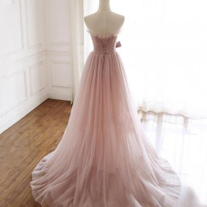 tulle prom dresses, a line prom dre..