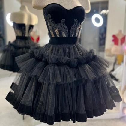 Black Prom Dresses, Vintage Prom Dresses, Tulle..