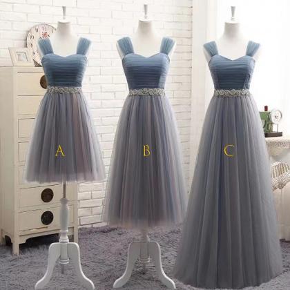 Gray Bridesmaid Dress, A Line Bridesmaid Dress,..