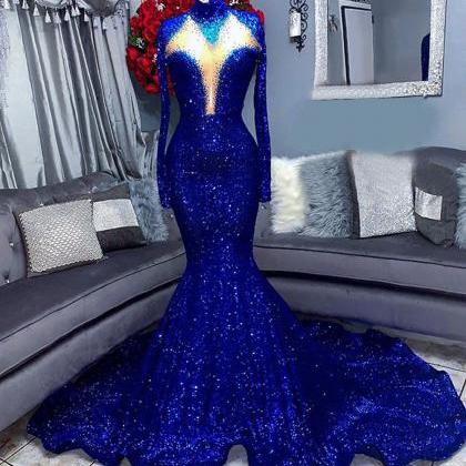 Sparkly Prom Dress, Royal Blue Prom Dresses,..