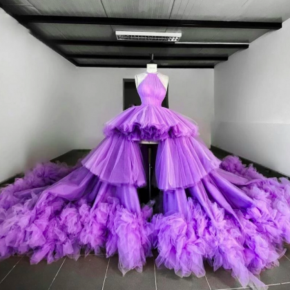 High Low Prom Dress, Ball Gown Prom Dresses, Tulle..