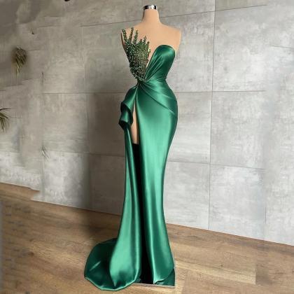 Green Evening Dress, Vestidos Elegantes Para..