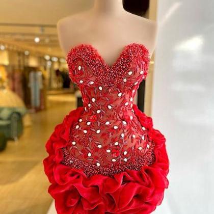 Red Prom Dresses, Cocktail Party Dresses, Beaded..