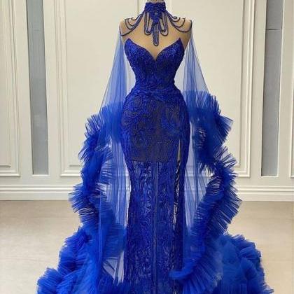 Dubai Fashion Prom Dresses, Royal Blue Prom..