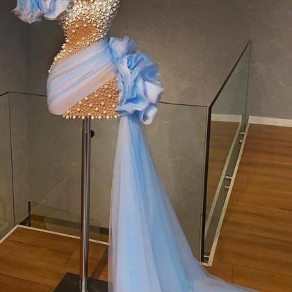 Blue Evening Dresses, Abendkleider 20224, Elegant..