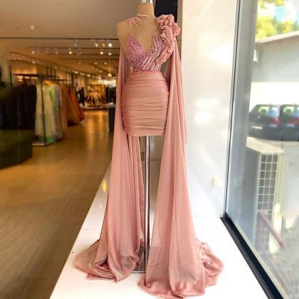Sexy Party Dresses, Pink Evening Dresses, Beaded..