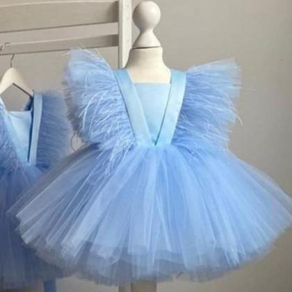 Baby Girl Birthday Party Dresses, Puffy Flower..