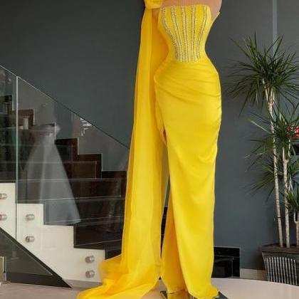 Vestidos Elegantes Para Mujer, Yellow Evening..