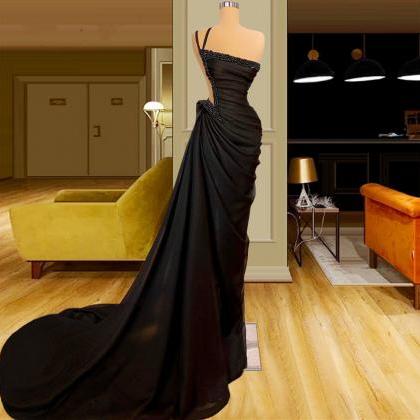 Black Evening Dress, Beaded Evening Dresses,..