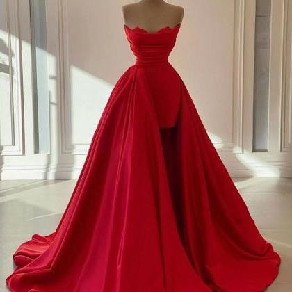 Red Prom Dress, Simple Prom Dresses, Robes De Bal,..