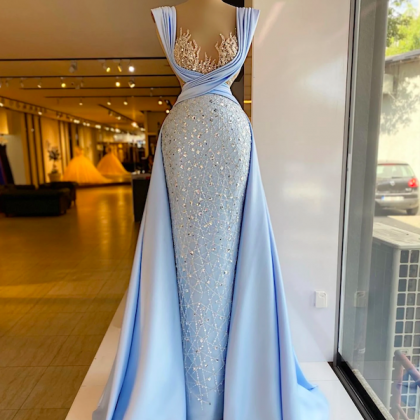 Blue Prom Dresses, Robes De Cocktail, Elegant Prom..