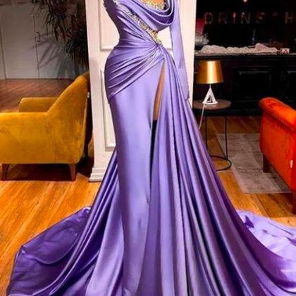 Lavender Prom Dresses, One Shoulder Prom Dresses,..