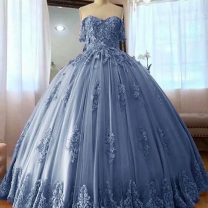 Off The Shoulder Prom Dresses, Ball Gown Prom..