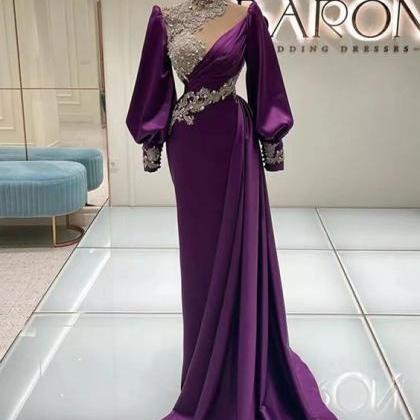 Arabic Prom Dresses, Purple Prom Dresses, Vestidos..