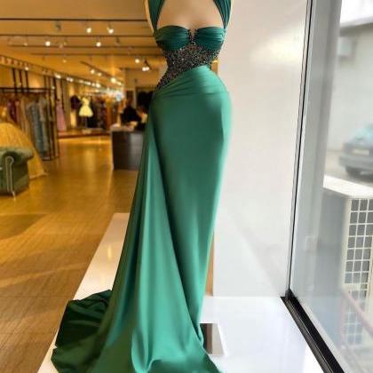 Green Prom Dresses, Beaded Prom Dresses, Vestidos..