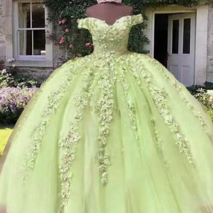 Quinceanera Dresses, Lace Applique Prom Dresses,..