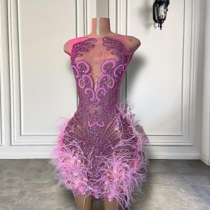 Feather Prom Dresses, Luxury Birthday Party..