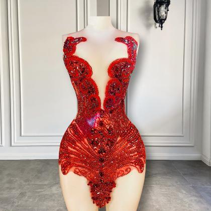 Red Prom Dresses, Diamonds Fashion Party Dresses,..