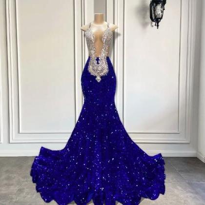 Diamonds Prom Dresses, Royal Blue Prom Dresses,..
