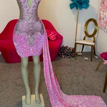Mini Length Prom Dresses, Pink Prom Dresses,..