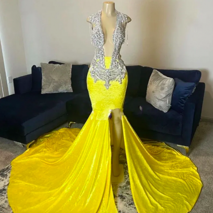 Tassel Prom Dresses, Yellow Prom Dresses, Vestidos..