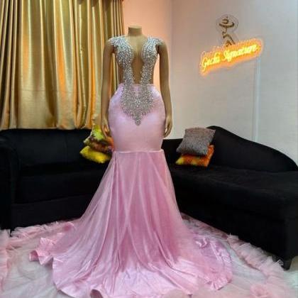 Pink Prom Dresses, Luxury Evening Dresses,..