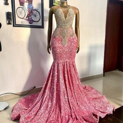 Vestidos De Gala, Sparkly Pink Prom Dresses,..