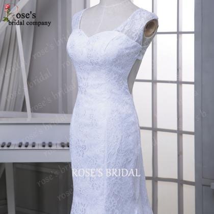 Sleeveless Lace Appliques Mermaid Wedding Dress..